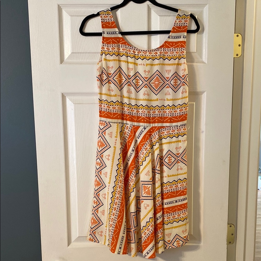 My Story Orange Tribal Backless Sundress